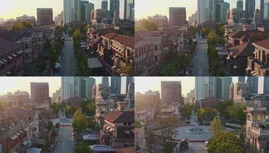 天津意式风情街航拍高清在线视频素材下载