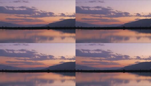 唯美湖泊晚霞日落高清在线视频素材下载