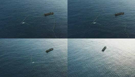 4k航拍渔民捕鱼高清在线视频素材下载