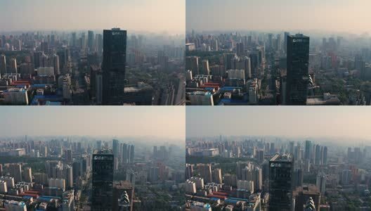 武汉武昌中南路洪山广场震撼航拍高清在线视频素材下载