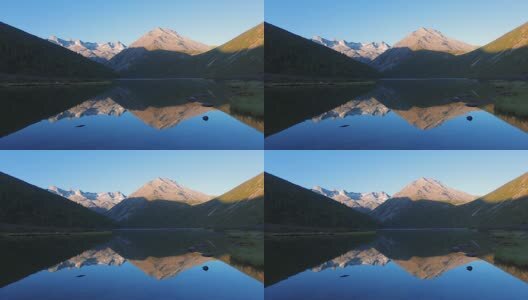 四川松潘羊拱海倒影高清在线视频素材下载