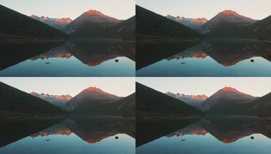 四川松潘羊拱海倒影高清在线视频素材下载