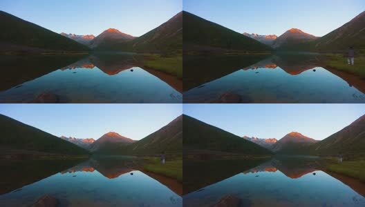 四川松潘羊拱海倒影高清在线视频素材下载