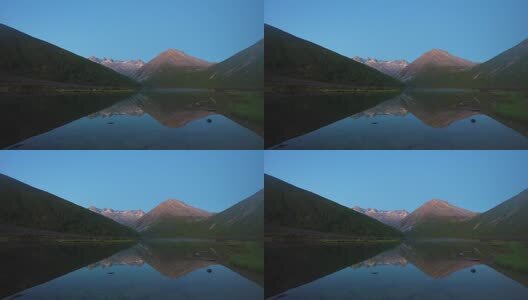 四川松潘羊拱海倒影高清在线视频素材下载