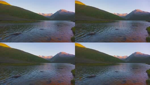 四川松潘羊拱海日照金山高清在线视频素材下载