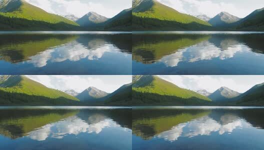 四川松潘羊拱海倒影高清在线视频素材下载