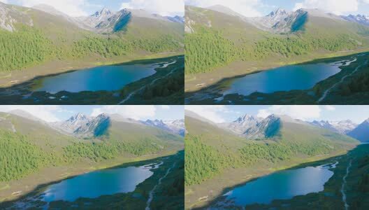 四川松潘羊拱海航拍高清在线视频素材下载