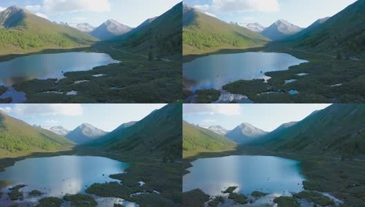 四川松潘羊拱海航拍高清在线视频素材下载