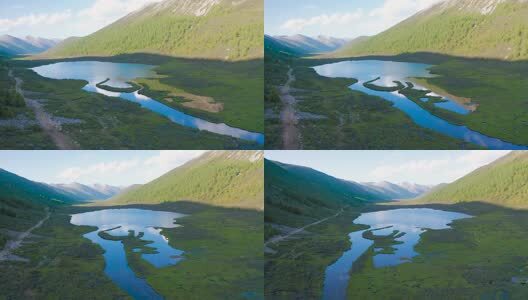 四川松潘羊拱海航拍高清在线视频素材下载