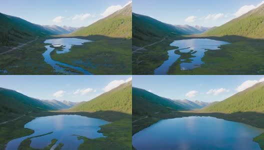 四川松潘羊拱海航拍高清在线视频素材下载