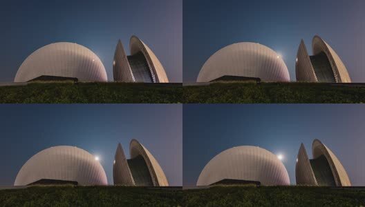 珠海海上歌剧院月出高清在线视频素材下载