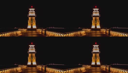 浪漫珠海爱情灯塔夜景高清在线视频素材下载