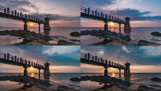 珠海淇澳岛灯塔日出高清在线视频素材下载