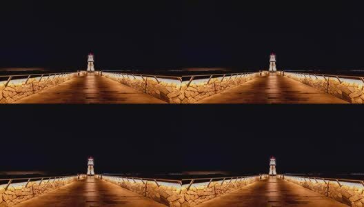 珠海爱情灯塔浪漫星空高清在线视频素材下载
