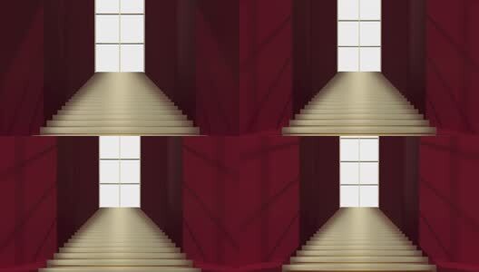 大厅内豪华的楼梯3D渲染高清在线视频素材下载