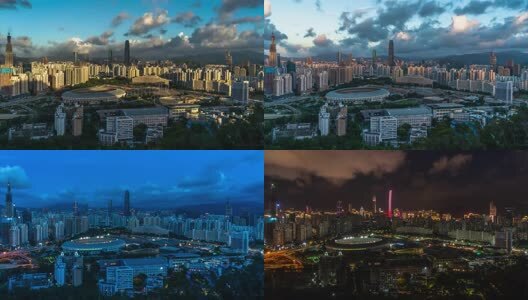 8K深圳罗湖建筑地标蓝天白云延时10高清在线视频素材下载