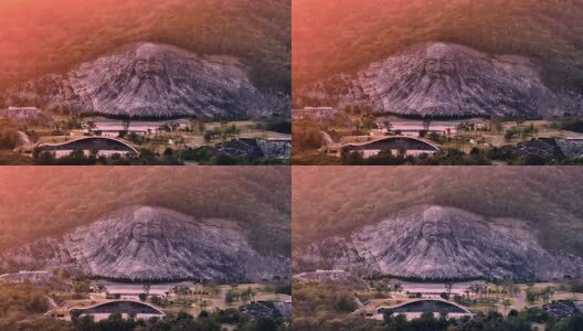 湖北襄阳夕阳下的伏羲雕像高清在线视频素材下载