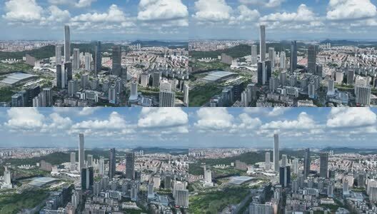 广东省东莞市城市风光航拍高清在线视频素材下载