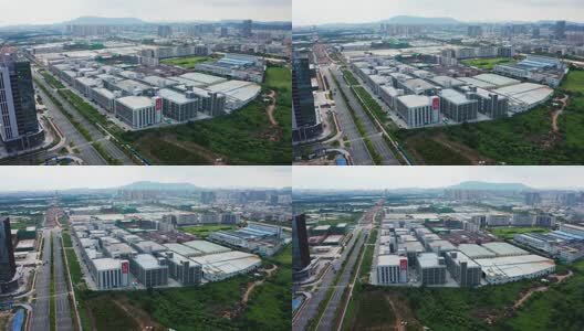 江门市源科电子工业园航拍环绕高清在线视频素材下载