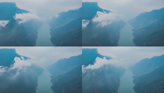 8K长江三峡壮丽河山俯视长江河道延时高清在线视频素材下载