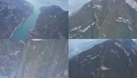 自然风景三峡之巅悬崖峭壁航拍视频高清在线视频素材下载