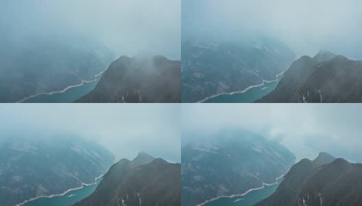 8K震撼长江航道云雾云海延时高清在线视频素材下载