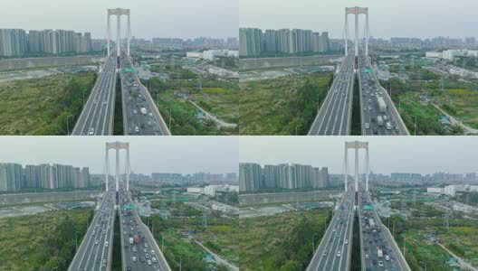 航拍清远清城区飞来湖公园高清在线视频素材下载