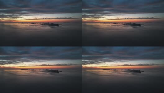 温暖晚霞长岛全景延时高清在线视频素材下载