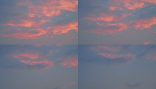 夏天火烧云晚霞延时摄影高清在线视频素材下载