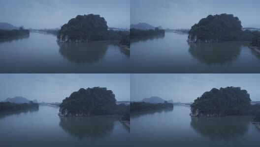 雨中的桂林象鼻山高清在线视频素材下载