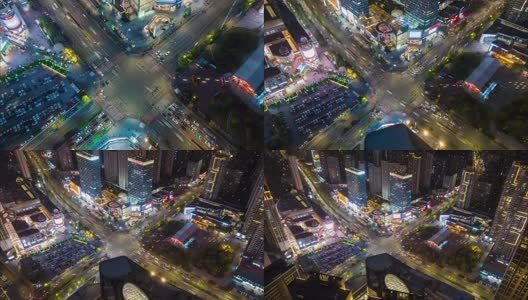 中南路路口夜景延时视频高清在线视频素材下载
