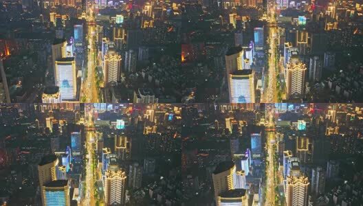 武汉中南路夜景航拍延时高清在线视频素材下载