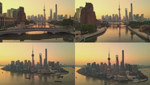 上海日出航拍高清在线视频素材下载