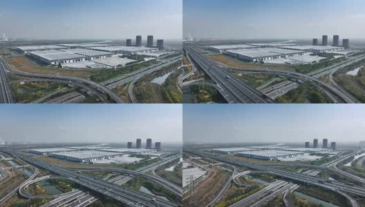 天津国家会展中心航拍高清在线视频素材下载