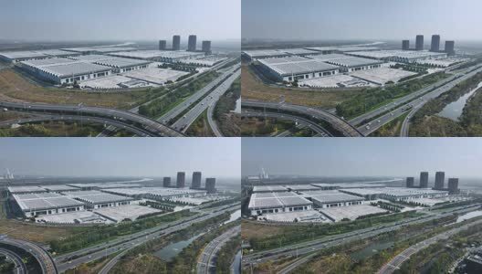 航拍天津国家会展中心高清在线视频素材下载