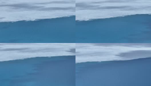 航拍新藏线上龙木错结冰的湖面高清在线视频素材下载