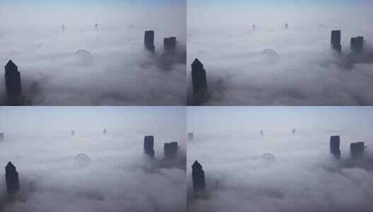 云海中的南昌之星摩天轮高清在线视频素材下载