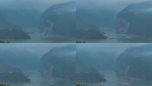 8K长江三峡起点瞿塘峡航运风光延时高清在线视频素材下载