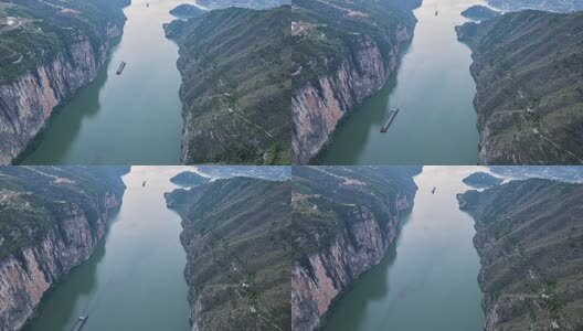 8K震撼长江三峡瞿塘峡航运航拍延时高清在线视频素材下载