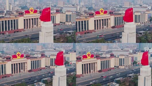 江西南昌八一广场城市建筑风光航拍高清在线视频素材下载
