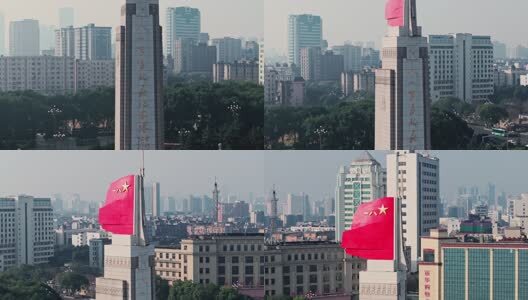 江西南昌八一广场城市建筑风光航拍高清在线视频素材下载
