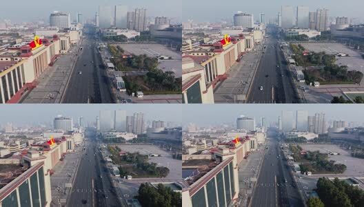 江西南昌八一广场城市建筑风光航拍高清在线视频素材下载