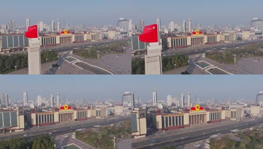 江西南昌八一广场城市建筑风光航拍高清在线视频素材下载