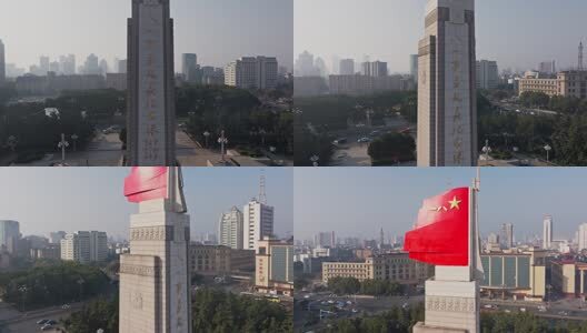 江西南昌八一广场城市建筑风光航拍高清在线视频素材下载