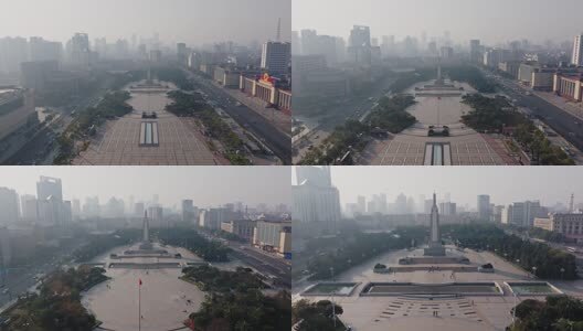 江西南昌八一广场城市建筑风光航拍高清在线视频素材下载