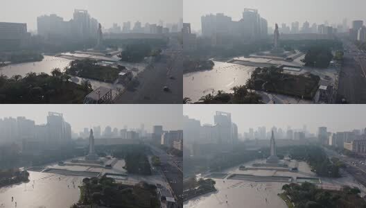 江西南昌八一广场城市建筑风光航拍高清在线视频素材下载