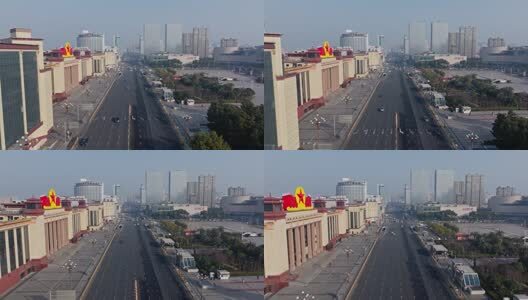 江西南昌八一广场城市建筑风光航拍高清在线视频素材下载