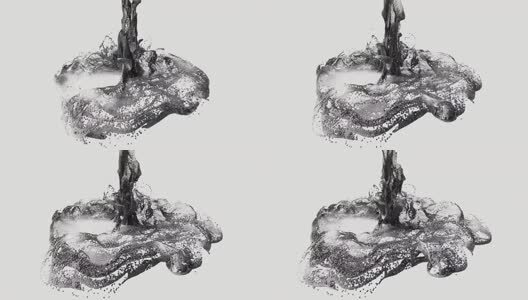 流动的水墨粒子3D渲染高清在线视频素材下载