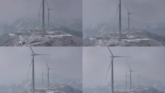 雪山风力发电高清在线视频素材下载