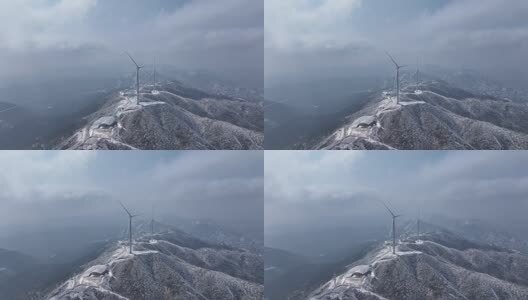 雪山风力发电高清在线视频素材下载